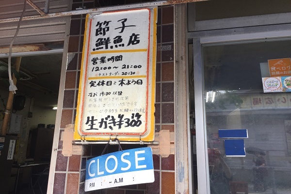 節子鮮魚店の看板